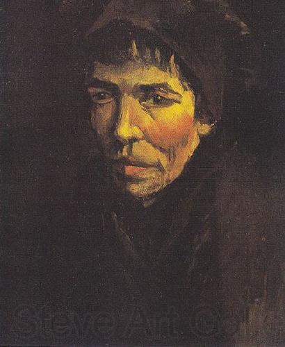 Vincent Van Gogh Head of a Peasant Woman with a dark hood